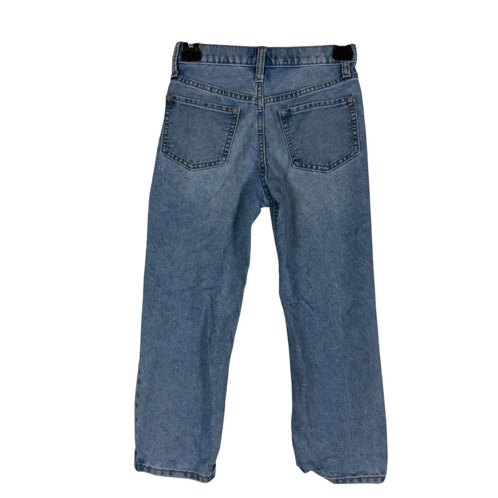 Old Navy Jeans Girls 8 Blue High Rise Slouchy Straight Light Wash Denim Relaxed
